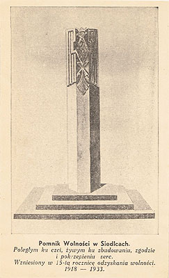 Pomnik Wolności, Siedlce, 1933-1941