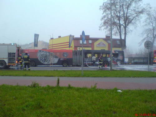 Płonący autobus MPK Siedlce