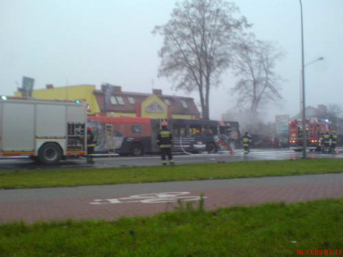 Płonący autobus MPK Siedlce